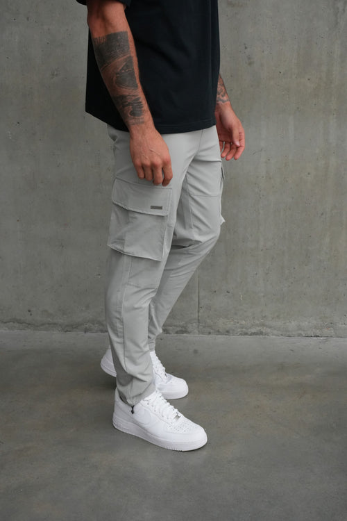 Slim Leg Cargo Pants — Grey