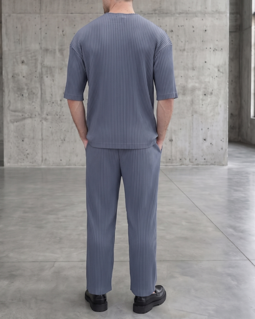Pleated T-Shirt — Grey